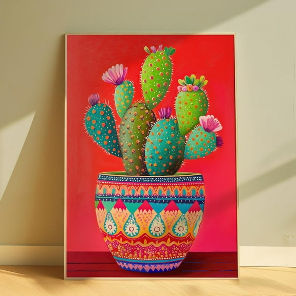 Cactus Western Wall Art Colorful Desert Art Print Retro Western Wall Decor Gallery Print Cactus Print Rustic Wall Print Aesthetic Wall Art, Modern Wall Decor, 8x12 UNFRAMED