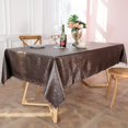 thumbnail image 2 of FFIY Waterproof Vinyl Tablecloth, Round Heavy Duty Table Cloth, Wipeable Table Cover for Kitchen and Dining Room (Beige, 60" Round), 2 of 7