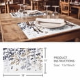 thumbnail image 3 of Placemats Set of 4, Grey Brown Leaves Woven Placemat, Linen Place Mats for Kitchen/Dining Tables, Summer Botanical Washable Table Mats for Party, 3 of 8