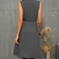 thumbnail image 4 of Summer Fashion Dresses for Womens 2024 Plus Size Short Sleeve V-Neck Solid Color Pocket Makings Dress Gift for Women Womens Plus $15 & Under, 4 of 5