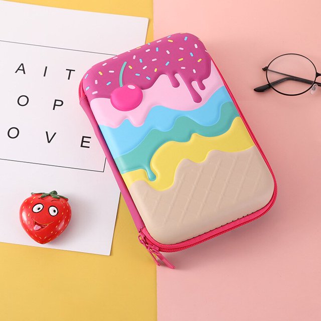 Estuche de lápices de unicornio Kawaii, Estuche de papelería para bolígrafos Trousse Scolaire 3D, Estuche de lápices para útiles escolares, lindo Estuche para lápices