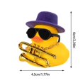 thumbnail image 3 of Pato de goma para salpicadero de coche, decoración con chirriante, patito amarillo con sombrero, adornos, accesorios para automóviles, 3 of 5