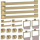 thumbnail image 1 of Juego De Accesorios De Baño De Oro Cepillado De 20 Piezas: Barra Para Toallas De 23,6 Pulgadas, Aro Para Toalla, Soporte Para Papel Higiénico Y Ganchos, Herrajes Para Baño Montados En La Pared, Resist, 1 of 5