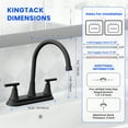 thumbnail image 5 of KINGTACK Two Handles Kitchen Faucet, 3 Hole or 4 Holel Faucet for Kitchen Sink, Matte Black, 5 of 7