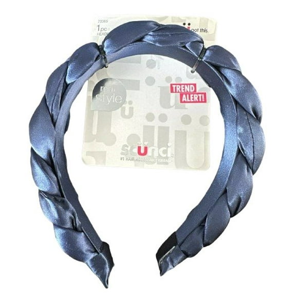 Scunci Real Style Trend Alert! Braided Headband - Shiny Navy Blue