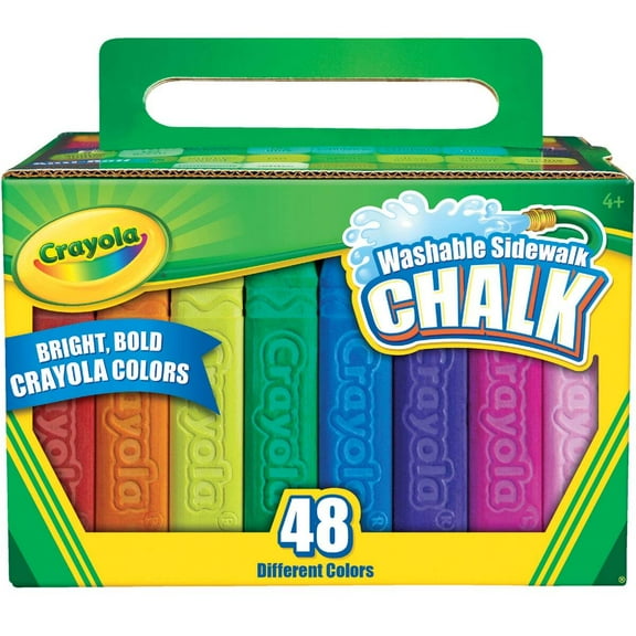 Crayola Washable Sidewalk Chalk in Assorted Colors, 48 Count