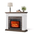 thumbnail image 5 of LGHM 44" Electric Fireplace with Mantel, Free Standing Fireplace Heater with Adjustable LED Flame for Living Room, Bedroom, Brown, 5 of 10