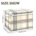 thumbnail image 5 of Yayeee Collapsible Cube Storage Bin with Lid Fabric Closet Decorative Basket with Handles, Beige Plaid Pattern, 5 of 7