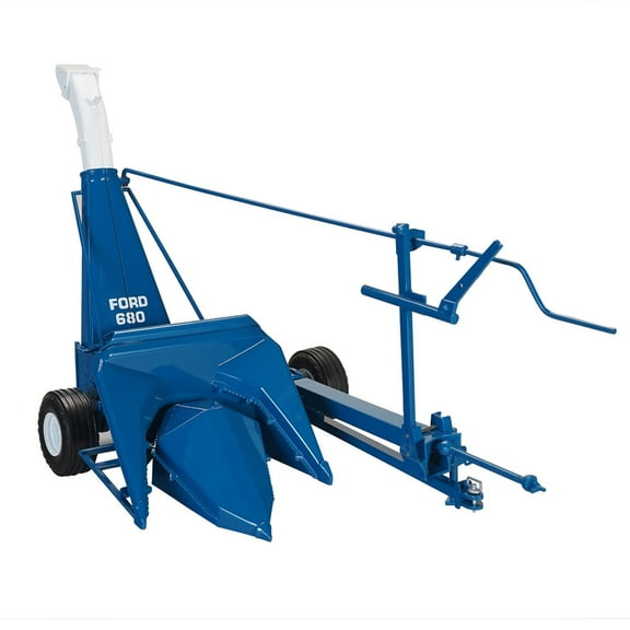 Ford 680 Forage Harvester with Hay Head and Corn Head Blue Classic Series 1/16 Diecast Model by SpecCast ZJD1837