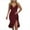 Burgundy, variant on Elainilye Fashion Womens Dress Sexy V-Neck Sleeveless Ruffle Low-cut Slit Sling Dresses Party Club Dress,Blue