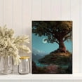 thumbnail image 2 of Mystical Oak Tree Moonlit Mountain Canvas Print for Living Room Bedroom Office Hallway Kitchen Decor, 2 of 8