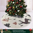 thumbnail image 3 of Yayeee Christmas Tree Skirt 35 inches for Xmas Tree Holiday Party Decoration, Beige Christmas Forest, 3 of 6