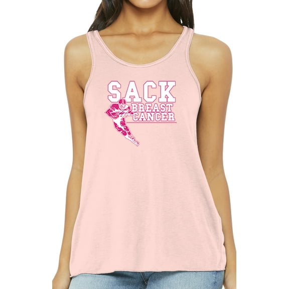 Ladies Breast Cancer Sack Breast Cancer Tank Top - Light Pink, Extra Small