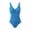 Blue, variant on WREESH Women's Ribbed One Piece Swimsuit V-Neck Wide Straps - Textured Backless Tummy Control Bathing Suit Slim Swimwear 2025 Olive Green