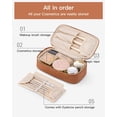 thumbnail image 3 of Travel Makeup Bag,Small Makeup Bag for Women,Gifts for Women Girls, Makeup Pouch Purse Travel Essentials Toiletries-Brown, 3 of 4