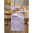 thumbnail image 3 of Vintage Lilac Starfish Table Runner 90 Inches Long,Summer Coastal Beach Marine Life Cotton Linen Table Runners Dresser Scarves,Fabric Tabletop Scarf Furniture Cover for Home Dinner Party 13"x90", 3 of 9