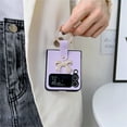 thumbnail image 3 of Case for Galaxy Z Flip 4 5G,Galaxy Z Flip 4 5G Case, Luxury Leather Crossbody Chain Strap Ring 3D Crystal Diamond Bling Glitter Phone Case for Samsung Galaxy Z Flip 4 5G, Purple, 3 of 6