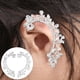 thumbnail image 5 of 1 par de pendientes con forma de hoja, clips para las orejas, adornos para las orejas (plata), 5 of 5