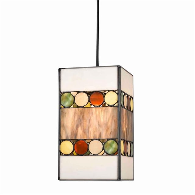 Benjara BM223607 Plafonnier Suspendu en Verre de Forme Carrée avec un Design Géométrique & 44; Multi Couleur
