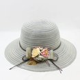 thumbnail image 1 of DONGYUN001-Sombrero de ala ancha flexible para mujer, sombrero de paja, para vacaciones al aire libre, playa, informal, floral, Panamá, 1 of 4