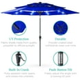 thumbnail image 5 of Best Choice Products 10ft 3-Tier Solar Patio Umbrella w/ 24 LED Lights, Tilt Adjustment, Easy Crank - Resort Blue, 5 of 7