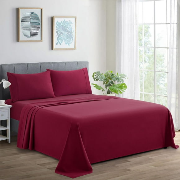 Marina Decoration 600 Thread Count Ultra Soft Deep Pocket Hotel Standard Solid Bedding Long Staple Percale Cotton All Season Sheet Set with Pillowcase