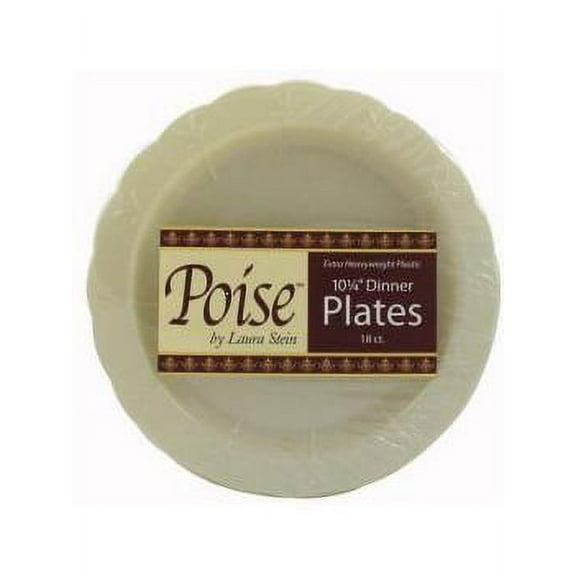 Poise 10" Ivory Plastic Dinner Plates 18ct.