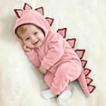 thumbnail image 2 of Baby Long Sleeve Hooded Zip up Jumpsuit Dinosaur Costume Warm Infant Baby Clothes Halloween Party Clothes Girls Halloween Costumes Size 0-9 Months, 2 of 9