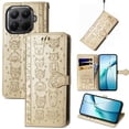 thumbnail image 1 of Funda Cartera FOXDOCK para Xiaomi 15T Pro , Flip PU con Relieve de Gatos y Perros, Tarjetero y Soporte, 1 of 6