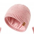 thumbnail image 3 of SYMOID Thermal Winter Beanie Hat, Neck Gaiter & Touchscreen Gloves Set, 100% Wool Fleece Lined, Unisex 3-Piece, Pink,Size Free Size, 3 of 4