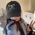 thumbnail image 6 of JingChun Bow-Tie Baseball Cap for Women Fashion Sun Hats for Women Trucker Hat Y2k Sun Cap Visor Cap Hiking Travel Trendy, 6 of 6