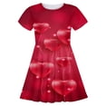 thumbnail image 4 of SGMVNU Girls Dresses Casual Short Sleeve Shirt Dress with Heart Print Girls Dress Size 6 Fancy A Line Swing Summer Sundresses(Size 6-7 Years,1-Wine), 4 of 4