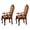 Cherry, variant on Arm Chairs With Solid Back - Beige Fabric & Cherry Finish Of 2 Finish, Foam Fill, Wooden Legs,