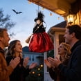thumbnail image 5 of Halloween Witch Hanging Ornament Feather Hat Straw Broom Party Wall Door Fireplace Mantel Decor Prop, 5 of 5