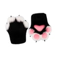 thumbnail image 2 of Guantes con forma de pata de gato, guantes de disfraz de garra de animal, guantes cálidos de invierno, mitones de vestir Negro, 2 of 9