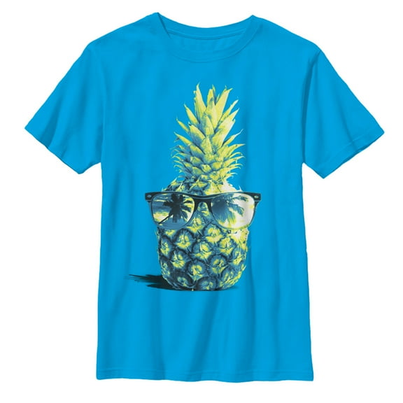 Boy's Lost Gods Pineapple Sunglasses Graphic Tee Turquoise Small