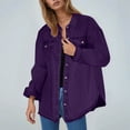 thumbnail image 2 of Womens Jackets Fall Jacket Women's Fashion Denim Long Sleeve Button Down Jacket Pure Color Mid Length European & Style, 2 of 6