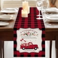 thumbnail image 3 of Table Runners 72 Inches Long Dress Scarves, Valentine's Day Farmhouse Kitchen Table Runner, Coffee Tablerunners, Floral Love Heart Romantic Roses Plaid 14x72 Inch, 3 of 9