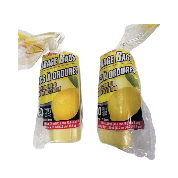 80 BAGS Scented Trash Bags SMALL 2 PKs Yellow Lemon 17"x 18" .35mi 4