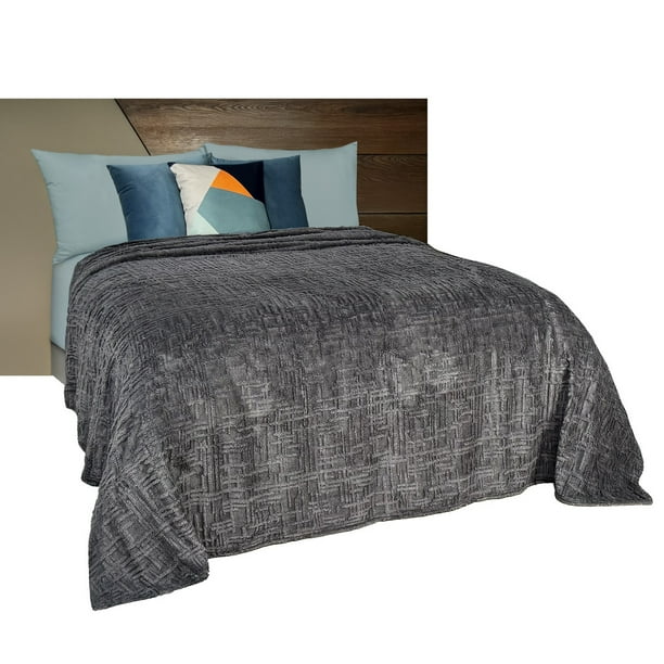 Cobertor Ligero King Size Elefantito Camelis Color Gris Oxford Premium Jacquard 3D