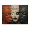 thumbnail image 3 of Designart "The Four Coral and Black Mexican Art" Mexican Print on Natural Pine Wood, 3 of 5