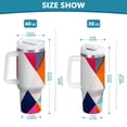 thumbnail image 6 of Yayeee 30oz Stainless Steel Tumbler with Straw and Handle Double-Wall Insulated Travel Water Bottle, Colorful Triangles, 6 of 8