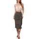 thumbnail image 2 of Faldas hawaianas para mujeres INSPIRE CHIC 2024, falda tropical con fruncido frontal y abertura, XL, negra, 2 of 5