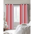 thumbnail image 3 of Red Pink Stripe Blackout Curtains 54 Inches Long for Bedroom, Geometric White Vertical Striped Thermal Insulated Room Darkening Black Out Window Curtain Panels Grommet Drapes for Living Room, 3 of 8