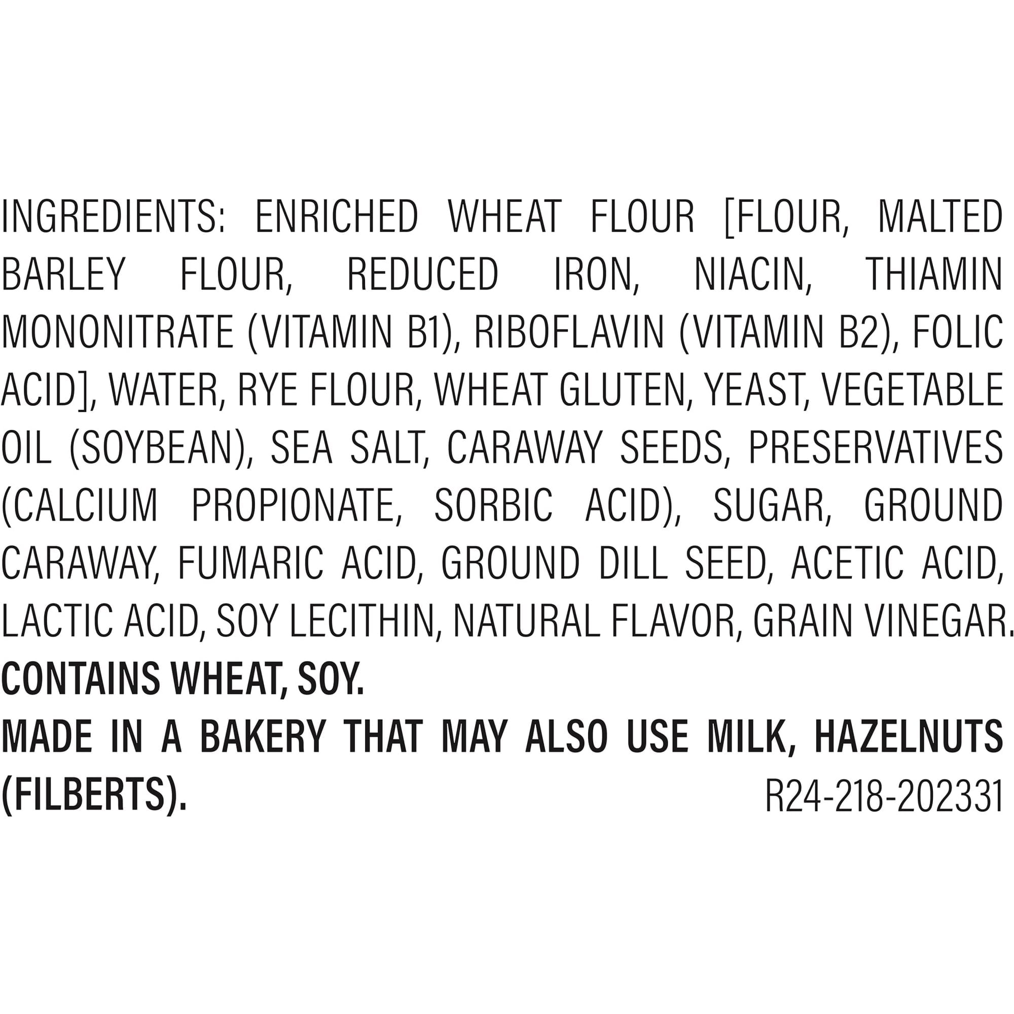 Beefsteak Seeded Hearty Rye Bread, 18 oz, Rye Bread, Bag