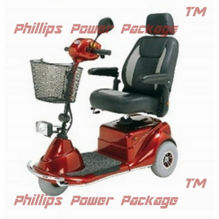 Merits Health Products - Pioneer 3 - 3-Wheel Scooter w/ On-Board Charger - 20"W x 20"D - Red