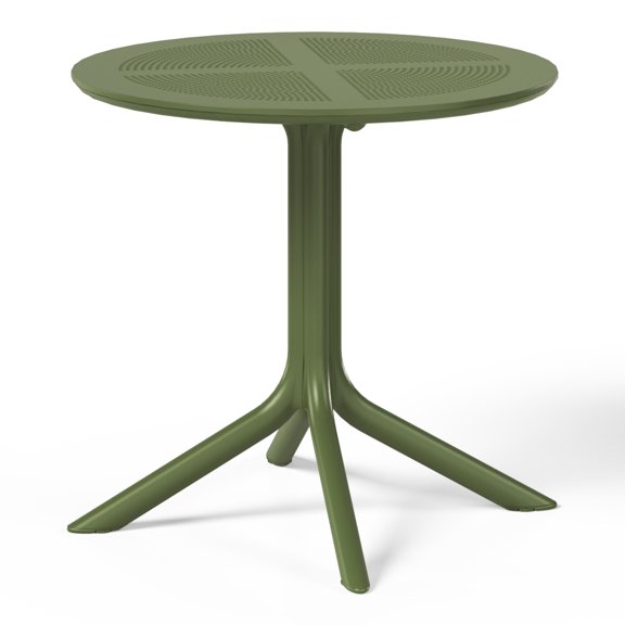 WestinTrends Playa 31.5" Round Plastic Outdoor Patio Dining Table for 4, Olive Green