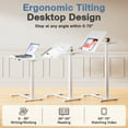 thumbnail image 6 of CONCETTA Rolling Overbed Table, MDF Particleboard, Adjustable Height, Mobile Laptop Drafting Desk with Overbed Table and Wheels, White, 6 of 9