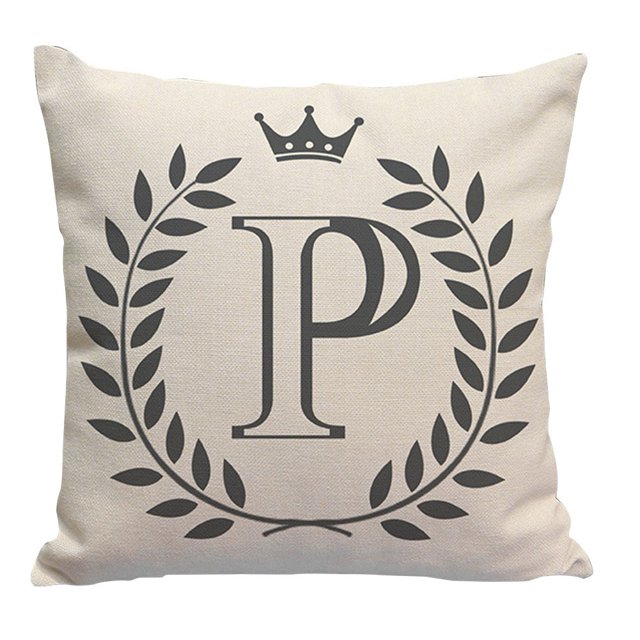 Cartoon Fashion English Letters Print Sofa Pillow Cushion Cover Home Decoration, multi-coloured, P