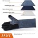 thumbnail image 4 of Guantes de soldadura resistentes al fuego, 16 pulgadas, 932℉, guantes para parrilla de barbacoa para estufa de leña, horno de ladrido, guantes de soldador para chimenea, 4 of 5